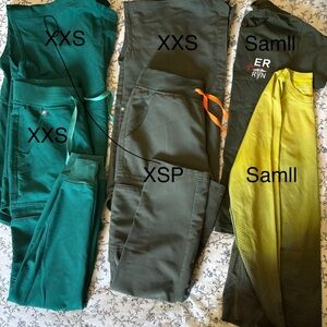 Figs women’s Green and Yellow scrubs attire Set